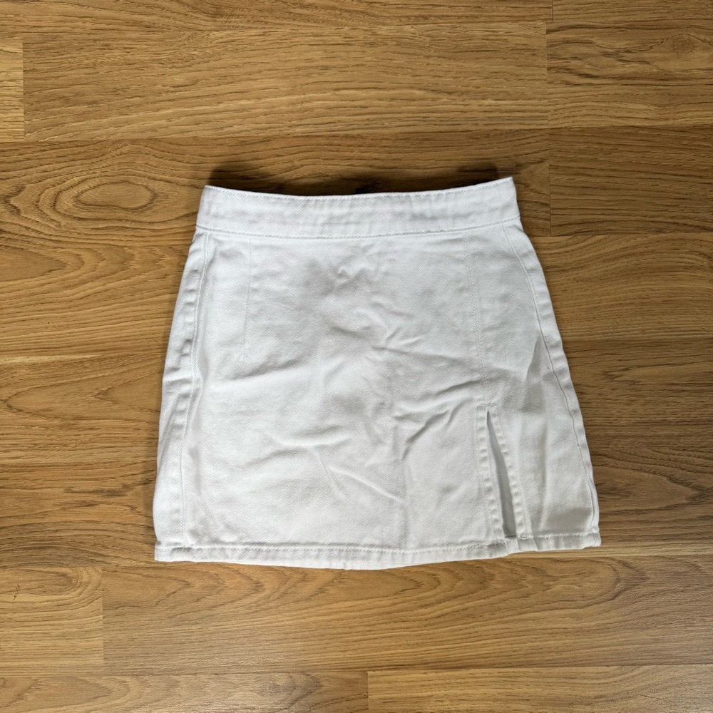 White Denim Skirt